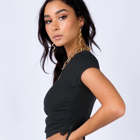 ✨NWOT✨ Princess Polly Evant Tee Black size US 0 - Picture 5 of 7